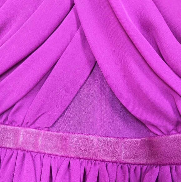 RARE Cushnie et Ochs Criss-cross Leather Bodice Mini Pleated Silk Skirt Orchid - Picture 4 of 10